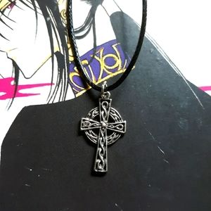 Celtic Cross Cord Handmade Necklace